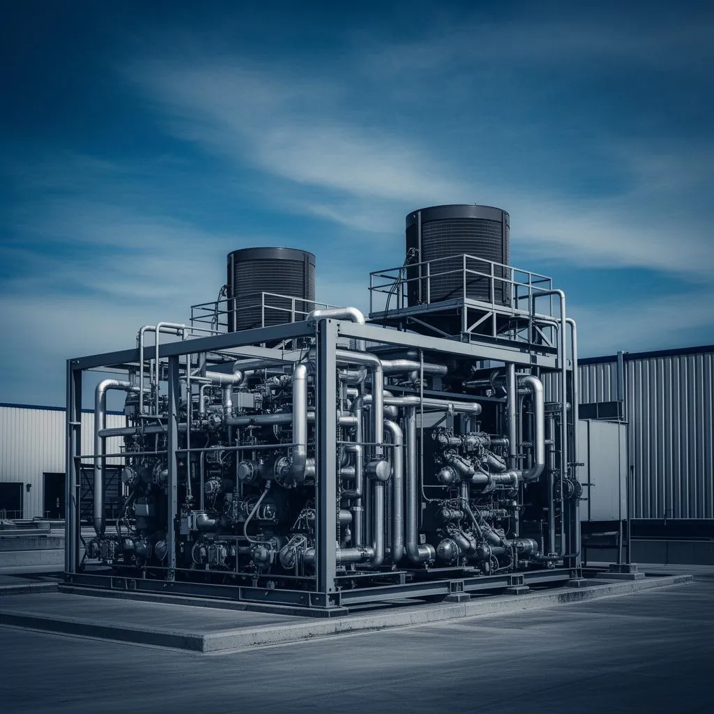 Rooftop air-cooled chiller plant servicing a Sydney commercial building